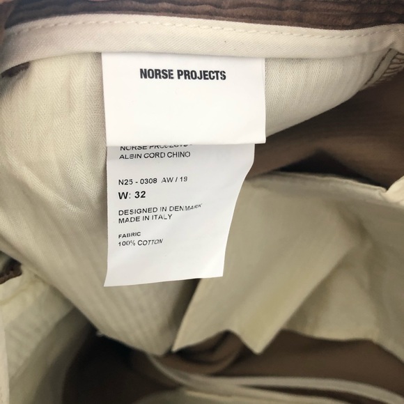 Norse Projects Corduroy Pants NWT Tan 32x34 AW19 - Picture 5 of 8